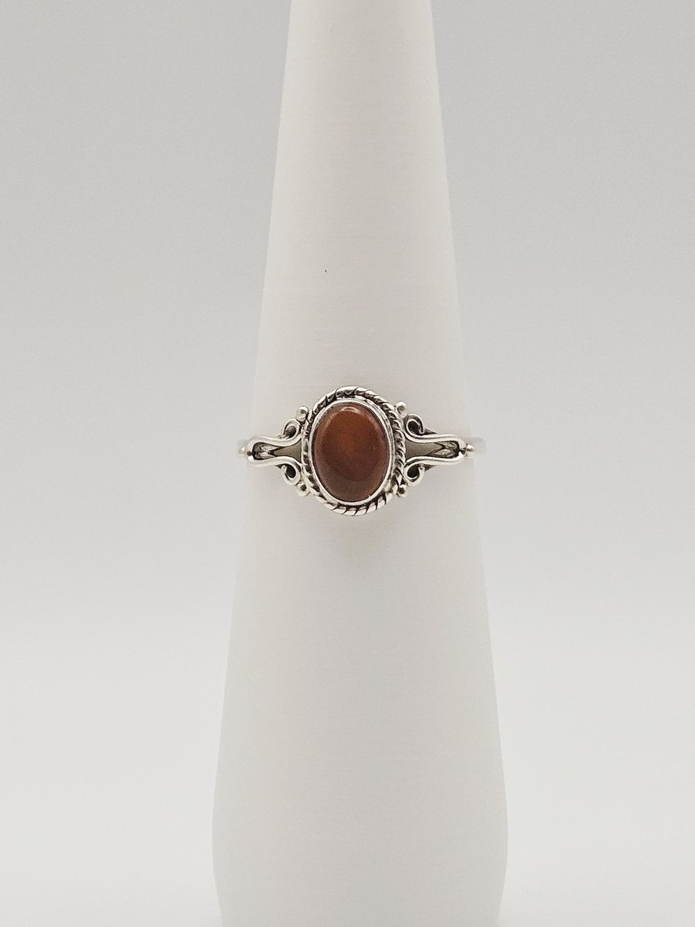 Sterling Silver Baltic Amber Oval Ring